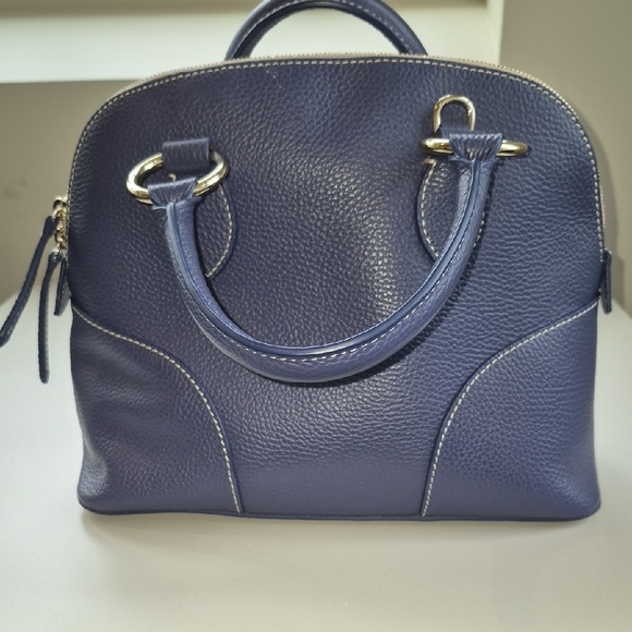 Dooney & Bourke Blue Leather Satchel - Picture 4 of 16